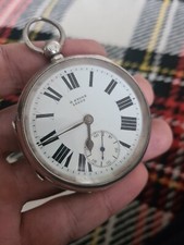 Antique solid silver Gents H. STONE LEEDS pocket watch 1907 Ref3463 Working 