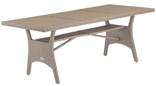 Large rattan dining table - rattan,
