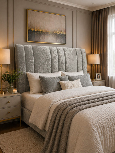 Winged upholstered headboard - winged,