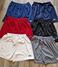 SET OF 6 ADIDAS UMBRO FOOTBALL SHORTS SIZE M RETRO BLUE WHITE RED GREY BLACK