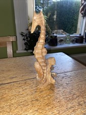 Wooden Seahorse 18cm Parasite Wood Hand Carved Fair Trade