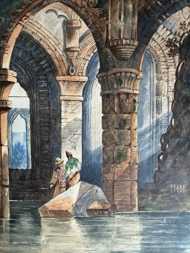 Antique watercolour gothic - antique,