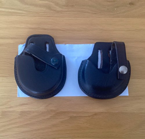 Pair black leather police - pair,