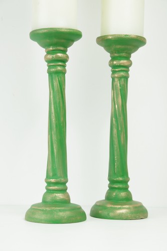 Pair large green gold - pair,