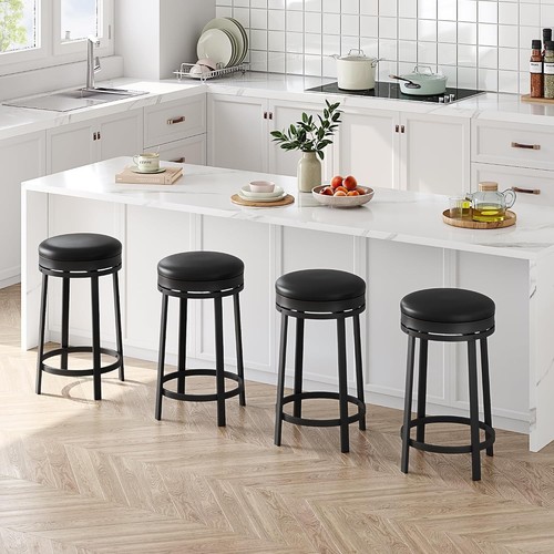 Swivel bar stool leather - stool, pu
