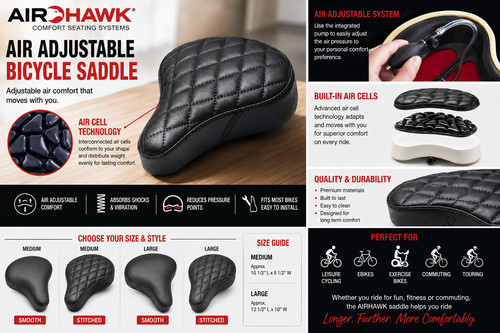 Air adjustable comfort bicycle - adjustable,