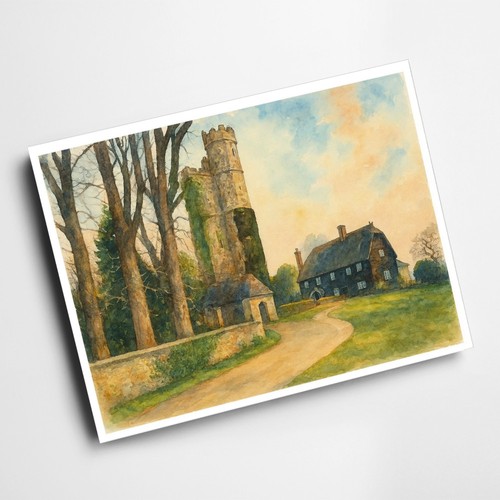 Print warblington castle - print,