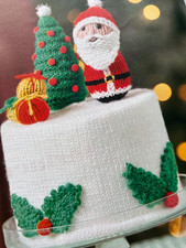 Knitted food christmas cake - knitted, &