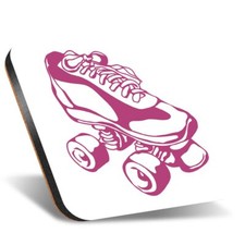 1x Square Coaster 12cm Roller Skates Boots Retro 80's Disco #56112