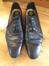 HUDSON LONDON MEN BLACK LEATHER LACE UP SHOE SIZE UK 10 EU 44