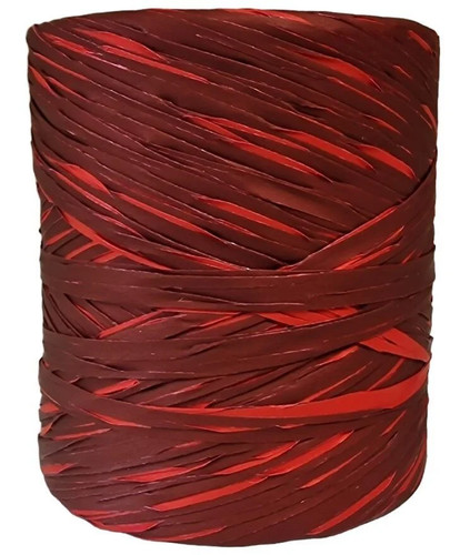 Raffia ribbon 200m roll red - raffia,
