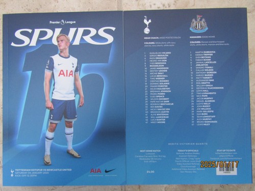 Tottenham newcastle sat 4 - tottenham, v