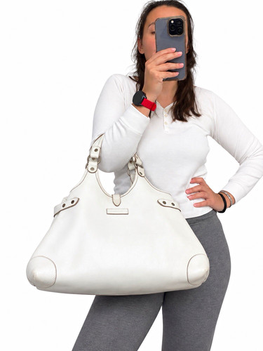 White leather large - leather,