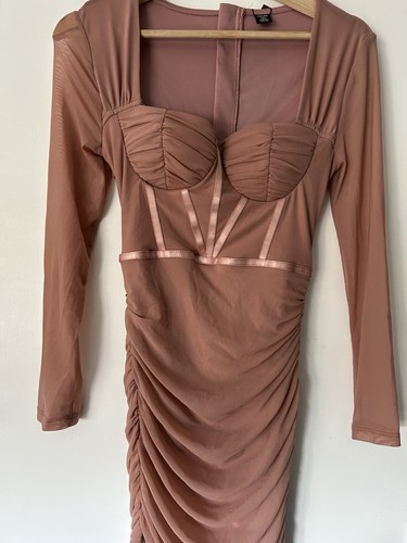 Mink pink dress - pink, ruched