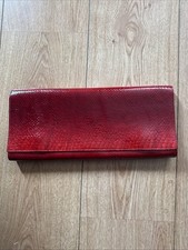 Leather Rock USA LR Vintage Red Embossed Ladies Handbag Clutch: 33 X 15 X 5cm