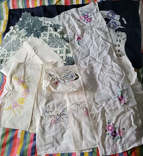 Vintage embroidered tablecloth - vintage,