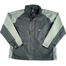 Adidas Windbreaker Jacket Men's Large Vintage 2003 Two-Tone Grey Full Zip VGC