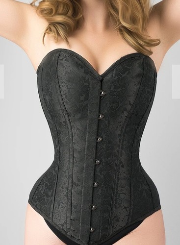 Corset story black brocade - corset,