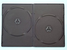 100 x Double Black Slim DVD Cases with Spine of 7 mm Carry Case for 2 Discs