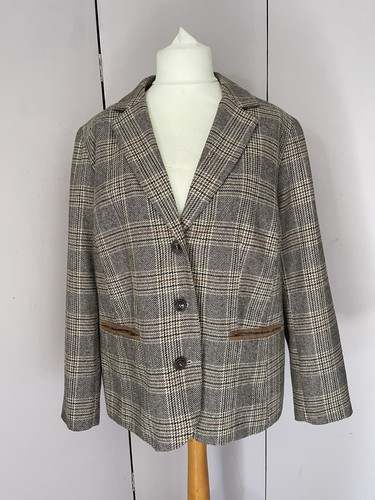 Jobis beige black check wool - black,
