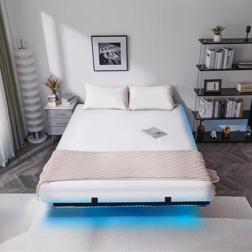 Floating king bed frame - king, w/