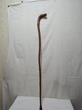 Walking stick with  new ferrule 93.cm in length solid  wood nice UNUSUAL  handle