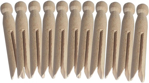 Round wooden clothespins - wooden,