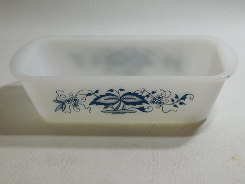 Vintage glasbake blue - blue, onion