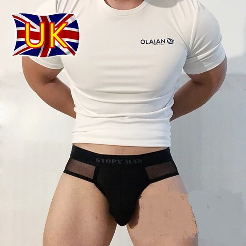 Men translucent mesh - translucent, briefs