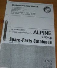PUCH ALPINE X 50 -3  ORIGINAL   SPARE PARTS CATALOGUE 1980 EDITION