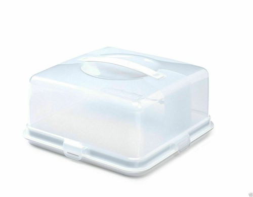 Plastic cake box square - square,