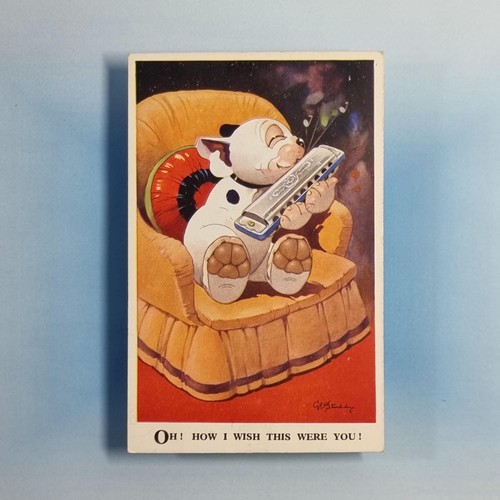 Bonzo dog comic postcard - postcard, c1938