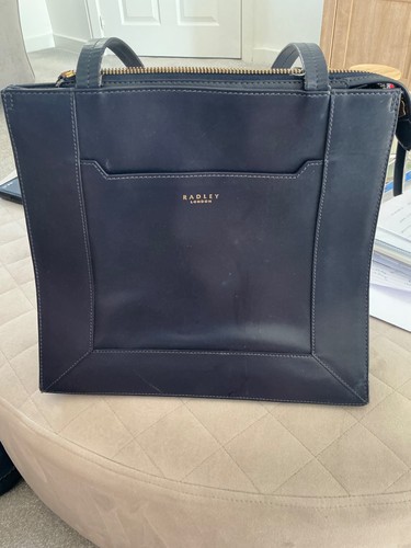 Medium size blue - , leather