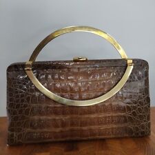 vintage alligator crocodile 1940s 1950s bag with matching coin purse