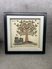 Pebble Art Picture Framed Family Tree . Great Gift