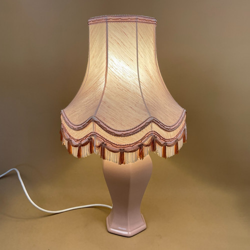 Vintage ceramic pink lamp - vintage,