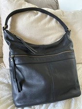 Fat Face Black Leather Slouch