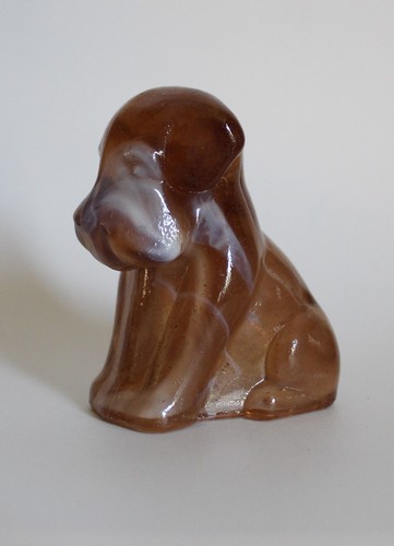 Glass brown white slag sad - glass,