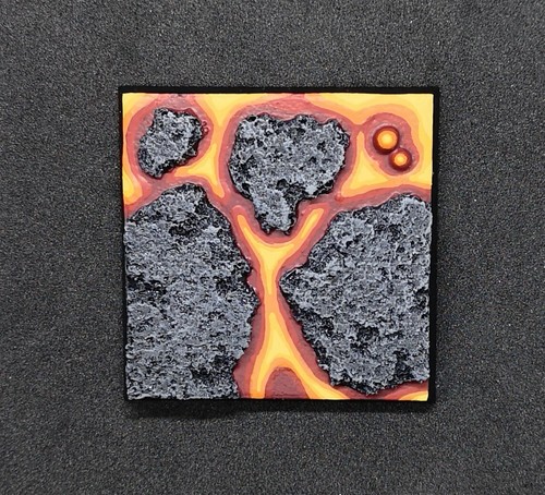 50mm square resin base lava - base,