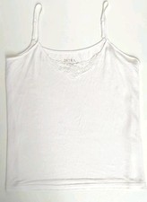 Ladies Silk Lace Embroidery Camisole Top Cream Ivory 