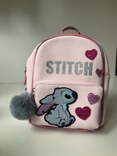 Disney Primark Stitch Pink Small Backpack Hearts Pom Pom Kawaii Cute Never Used
