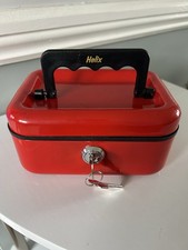 Helix Metal Cash Box With 2 Keys. Red.
