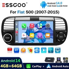 DAB+ For Fiat 500 2007-2015 Carplay Android14 Car Stereo Radio GPS 4+64G Sat Nav