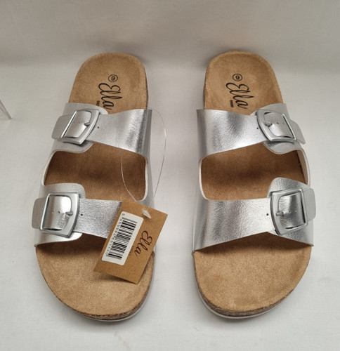 Ella silver sandals - ella, sandals/slides