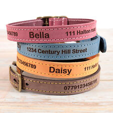 Personalised Custom Leather Dog Puppy Collar + Lead option | Laser engraved ID