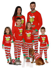 Christmas PJs Family Matching Adult Kids Girls Xmas The Grinch Pyjamas Set UK