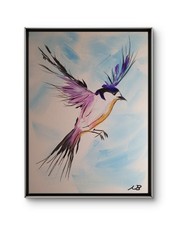 Original abstract bird 12x16 - original,