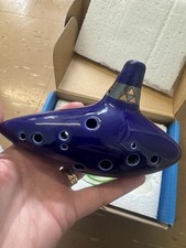 Zelda 12 Hole Blue Ceramic Ocarina Musical Wind Instrument In Box