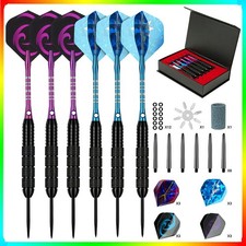 24g Beginners Tungsten Steel Tip Darts Set Shaft Dart Carry Case Ideal Gifts