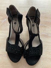 Pavers Ladies Black Suede